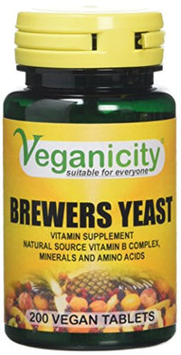 Veganicity Brewers Yeast Energy and General Well Being 300mg Supplement 200 Tablets Pack of 2