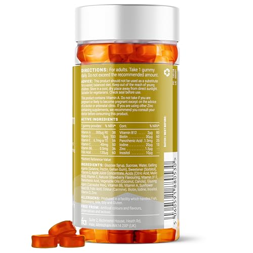 Feel Amazing Multivitamin Gummies - Comprehensive Nutrient Support - Vitamins & Minerals - Strawberry Flavour, Halal, 60 Gummies, 2-Month Supply (1)