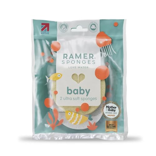 RAMER Ramer Ultra Soft Baby Twin Pack Sponges (Yellow & White)