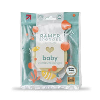 RAMER Ramer Ultra Soft Baby Twin Pack Sponges (Yellow & White)