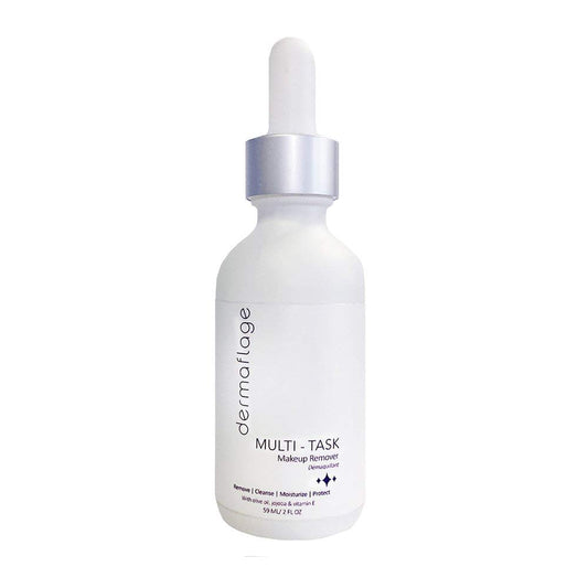 Facial Cleansing Oil | Makeup Remover for Sensitive Skin | Multi-Tasker with Anti-Oxidant Olive Oil, Vitamin E. | By Dermaflage | 59 ml