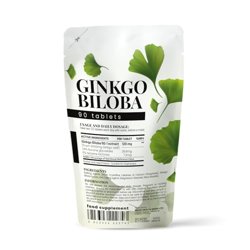 VITALITYVITS Ginkgo Biloba 6000mg Tablets - Memory, Focus, Energy, Blood Circulation, Mental Clarity (90)