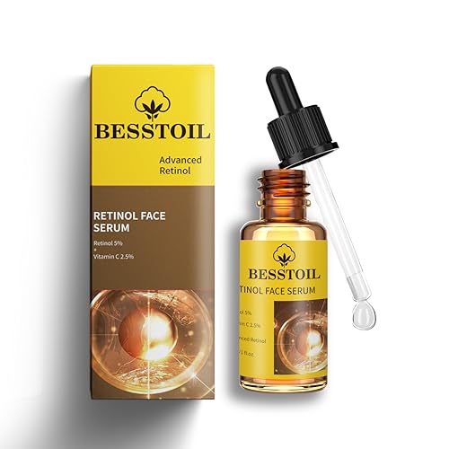 Besstoil Retinol Serum for Face,High Strength Anti-aging Serum with 5% Retinol & 2.5% Vitamin C Outstanding Synthetic Effect to Reduce Wrinkle and Dark Circle (30ml)
