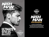 Nishman Hair Styling Wax for Men, B3 Flaming, Red150 ml | Edge Control | Ultra High Strong Hold | Hair Clay Aqua Wax (2 Pack)