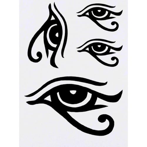 Azeeda 4 x 'Eye of Horus' Temporary Tattoos - Water Resistant, Skin-Safe, Non-Toxic Transfers, Mixed Sizes (TO00042801)