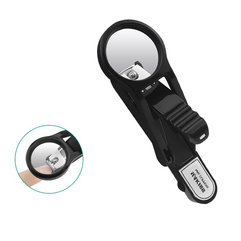 Spacmirrors Extra Large Nail Clipper with Magnifying Glass in Silver, Stainless Steel Blades, Ideal for Elderly