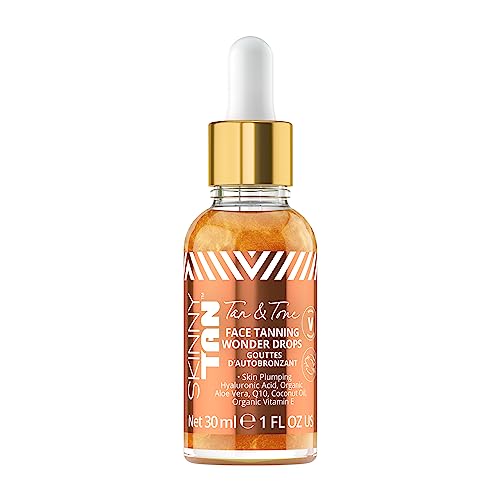 Skinny Tan Tan & Tone Wonder Tanning Drops - Streak Free Gradual Fake Tan, Buildable Fake Tan with Youth Boosting Q10 & Vitamin E, Vegan & Cruelty Free Skincare - 30ml