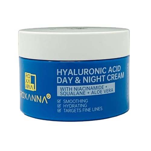 Roxanna Hyaluronic Acid Face Cream 50ml - Skincare Moisturizer for Women with Squalane, Niacinamide, Coconut, Aloe Vera - Best - Repair Night and Day Cream - Vegan Anti Ageing Care