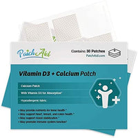 Patch Aid Vitamin D with Calcium - 30 Daily Topical Patches. 100% Natural & Vegan. Allergy & Filler Free. High Absorption and More bioavailable. Suitable for Sensitive stomachs & bariatric.