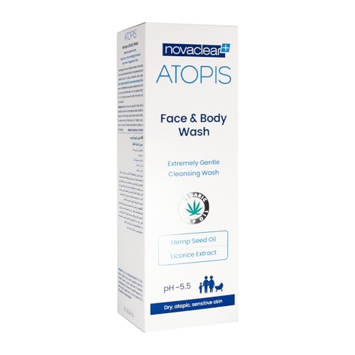 Novaclear ATOPIS FACE AND BODY WASH- 500 ml for Very dry, Atopic prone skin, Deep and long lasting Hydration and Moistrizing, Strengthens the protective barrier of the skin.