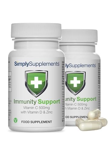Simply Supplements Vitamin C, D and Zinc Capsules for Immunity Support | One-a-Day Formula | 120 Fast Release Capsules = 4 Months’ Supply | Vegan Friendly | Manufactured in The UK