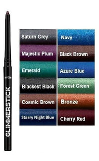 2 x Avon Glimmerstick Eyeliner Twist Up - No Need To Sharpen (Majestic Plum)