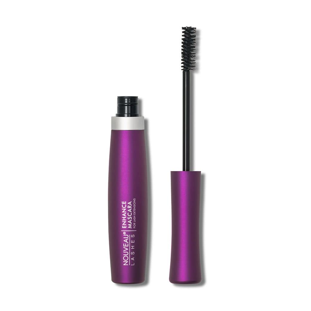Nouveau Lashes Enhance Mascara (For Extensions), Volumizing Mascara, Helps Nourish and Strengthen Lashes, Double Sided Applicator Brush, 8 ml
