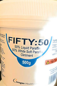Aquaderm Liquid Paraffin 50% in White Soft Paraffin 500g
