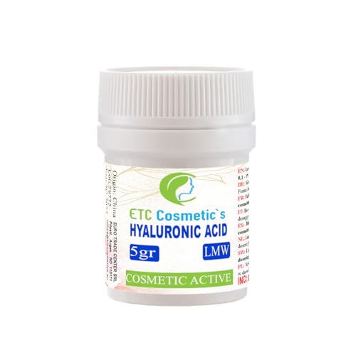 ETC Cosmetic`s HYALURONIC Acid Powder- 5g LMW (Low Molecular Weight) 100% Natural & Strong Anti-Aging,Wrinkle-Filler