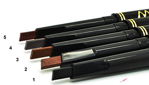 Maxdona Waterproof Retractable Long Lasting Eyebrow Eye Brow Black Case Chalk Pen Pencil BROWN Number 2 by MAXDONA
