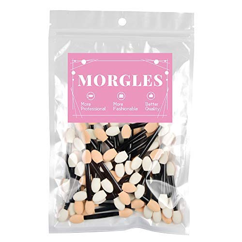 Eyeshadow Applicators,MORGLES Eyeshadow Brush Sponge Applicator 50pcs Disposable Eyeshadow Brush Eyeshadow Sponge Brush Eye Makeup Applicators(Black)