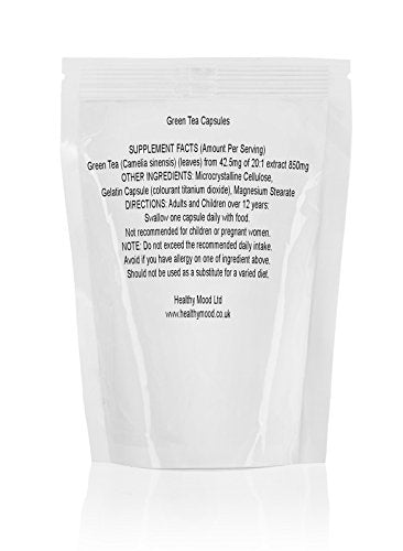 Healthy Mood Green Tea 850mg Camellia Sinensis Extract Antioxidant Health Food Supplement Vitamins 90 Capsules