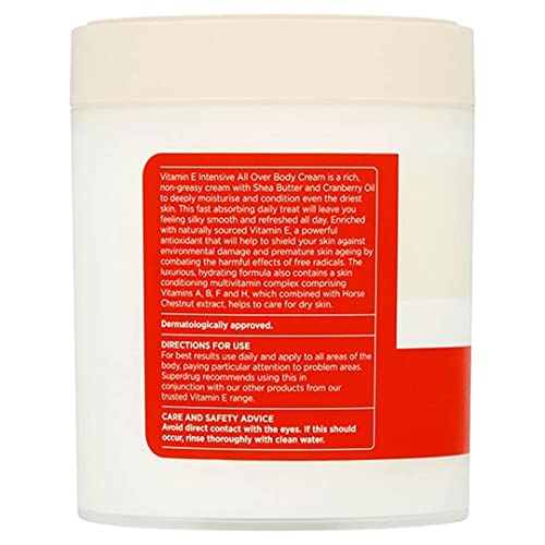 Superdrug Vitamin E Intensive All Over Body Cream 475ml