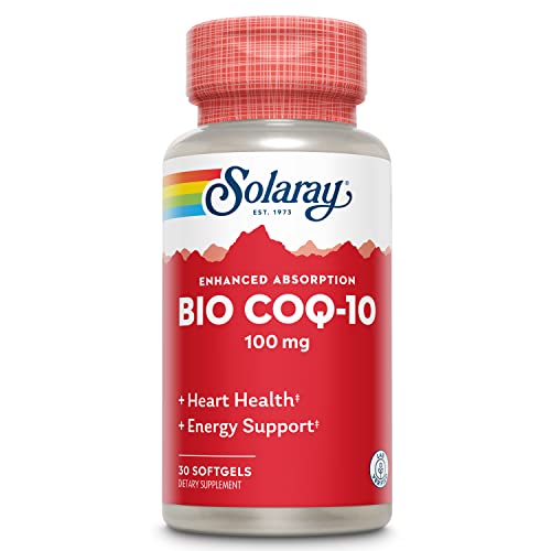 SOLARAY Bio CoQ-10 100 mg | Enhanced Absorption | Vitamins A & E | Healthy Heart & Cellular Energy Support (30 CT)
