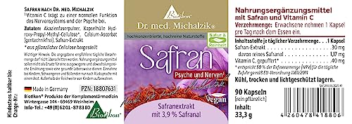 Saffron Dr. Michalzik - 3.9% Safranal + Vitamin C - No Additives - by Biotikon®