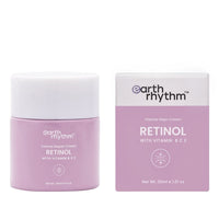 Earth Rhythm Retinol Night Cream Enriched with Vitamin B, C, & E, Clears Clogged Pores, Gives Radiant Skin, All Skin Type - 30gm