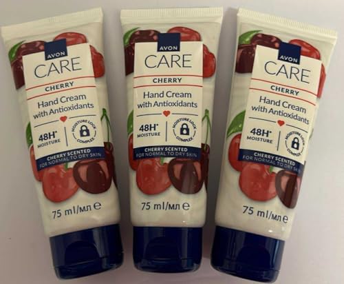 3 x Avon Hand Creams for hands nails and cuticles 75ml (3 x 75ml, Cherry)