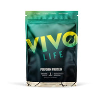 Vivo life Perform Plant Protein Powder | 25g Protein with BCAAs, Iron, Zinc, Turmeric & Herbal Enzyme Blend | Lactose Free & Easy to Digest, Plant-Based Nutrition | Smooth Vanilla - 7 Servings