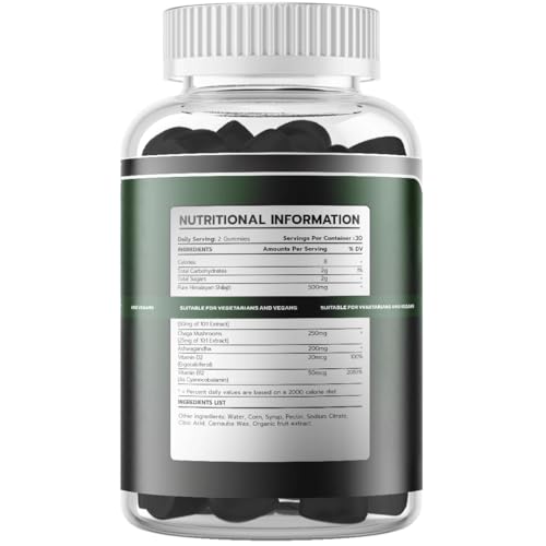 SASH Vitality Sash Vitality Shilajit Gummies 1450mg | Pure Himalayan Shilajit with Chaga, Ashwagandha, Vitamin D2 + B12 | Vegan & Sugarfree | 85+ Trace Minerals, for Energy & Immune, Authentic Flavor