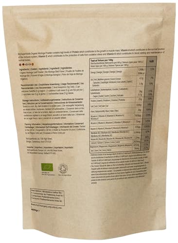 MySuperfoods Organic Moringa Powder 400g, Rich Source of Vitamin A & Riboflavin