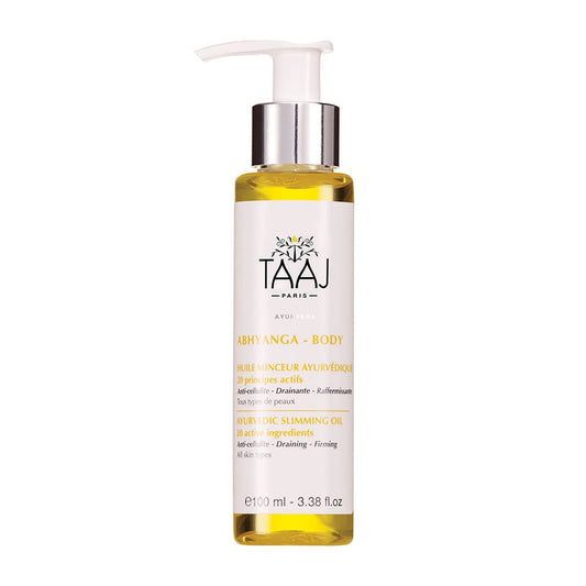 TAAJ | Ayurvedic Slimming Oil - ABHYANGA | Anticellulite Firming and Draining Oil | Firms and smoothes the skin | Reduces the appearance of cellulite | Deeply nourishes | Vegan | 100 ml