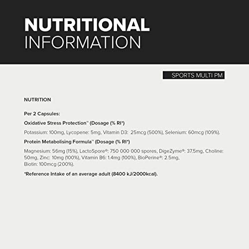 Bulk Sports Multi AM:PM Capsules, Multivitamins and Minerals, Pack of 120, 30 Servings