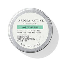 AROMA ACTIVE LABORATORIES SOS Chest Rub 50ml - Uplifting Balm To Soothe & Clear, Eucalyptus, Palmarosa, Cooling Peppermint