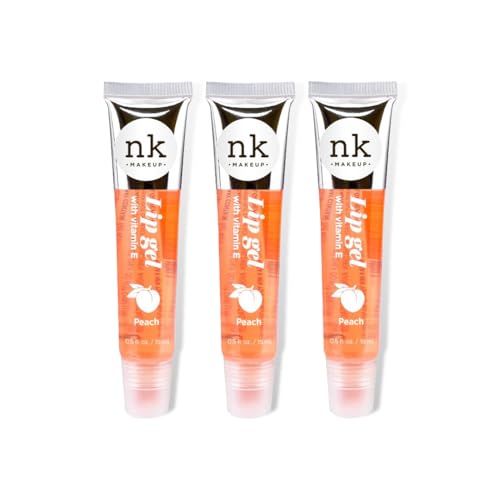 Nicka K NK lip gloss gel 15ml Vitamin E, Shiny, Nourishes, Lip gel (Peach, Pack Of 3)