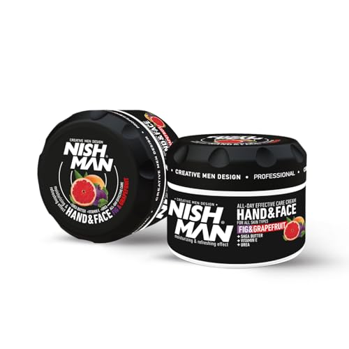 NISHMAN Hand, Face and Body Cream for Men, 300 ml -Smoothing, Nourishing Moisturizing Refreshing Effect- Contains Shea Butter, Vitamin-E, Urea (Fig & Grapefruit)