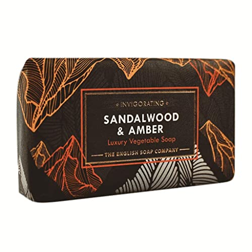 The English Soap Company Radiant Collection Invigorating Sandalwood & Amber Wrapped Soap Bar 190g