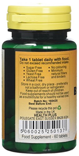 Health Plus B12 + Folic Acid + Biotin Vitamin B Supplement - 60 Tablets