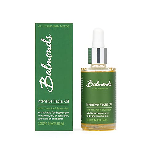 Balmonds Intensive Facial Oil 30ml - 100% Natural Oil with Rosehip, Lavender & Vitamin E - Hydrating, Nourishing & Moisturising Oil Serum