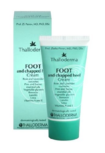 Foot & Heel Cream with Concretes of Rosa-Damascena & Lavender, Essential Oils, Beeswax, Urea, Vitamins - 50ml by Thalloderma