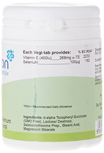 Bio Nutrition E400 + Selenium - Antioxidant and Immune Vitamin and Mineral - 60 vegi-tabs