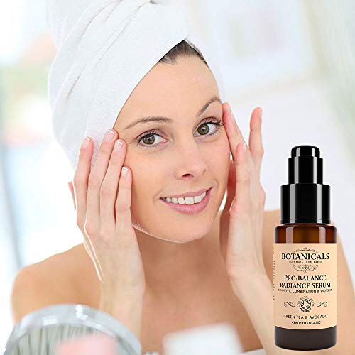 Botanicals Elements From Earth Pro-Balance Radiance Facial Serum - Age Defying, Brightening Repair Formula to Help Prevent Premature Ageing in Sensitive, Oily or Combination Skin, Organic Green Tea & Avocado (30ml)
