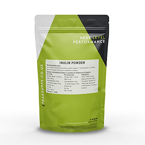 Peak Supps Inulin Powder 100g | Prebiotic Fibre | Pure EU Sourced | Packaging May Vary
