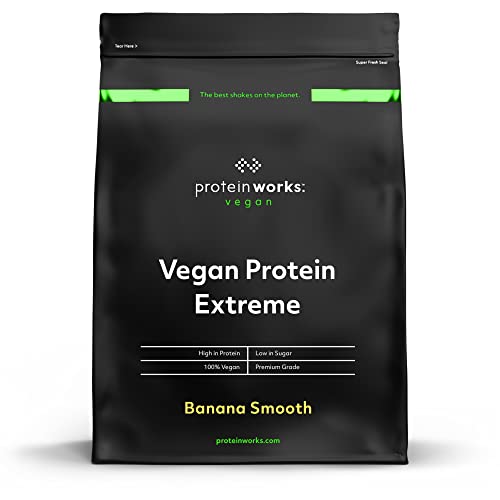 Protein Works - Vegan Protein Extreme | 29g Plant Based Protein | Added Vitamin Blend | 14 Servings | Banana Smooth | 500g