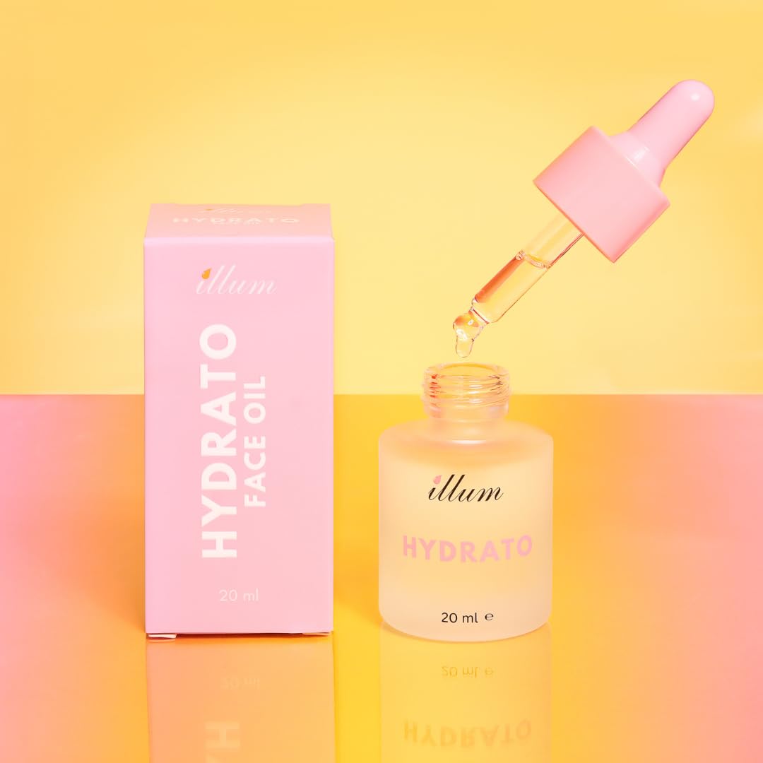 Illum Hydrato Face Oil, 24-Hour Deep Hydration, Facial Oil with Rosehip, Sweet Almond, Grapeseed, Avocado, Squalane, Neroli and Vitamin E, Suitable for All Skin Types