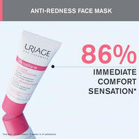 Uriage Roséliane Anti-Redness Face Mask 40ml - Soothes Sensitive Skin Prone to Redness - Creamy Moisturizing Mask With Ginseng - Long-Lasting Comfort - Floral Scent - Non-Comedogenic