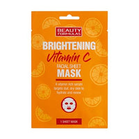 BEAUTY FORMULAS BRIGHTENING VITAMIN C FACIAL MASK, Orange