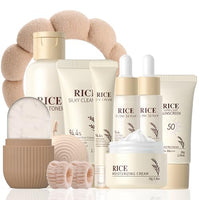 Rice Skin Care Set - Pamper Gifts For Women - Radiant Glow, Sensitive Skin Relief & Even Tone, Korean Skincare (12 Pack)
