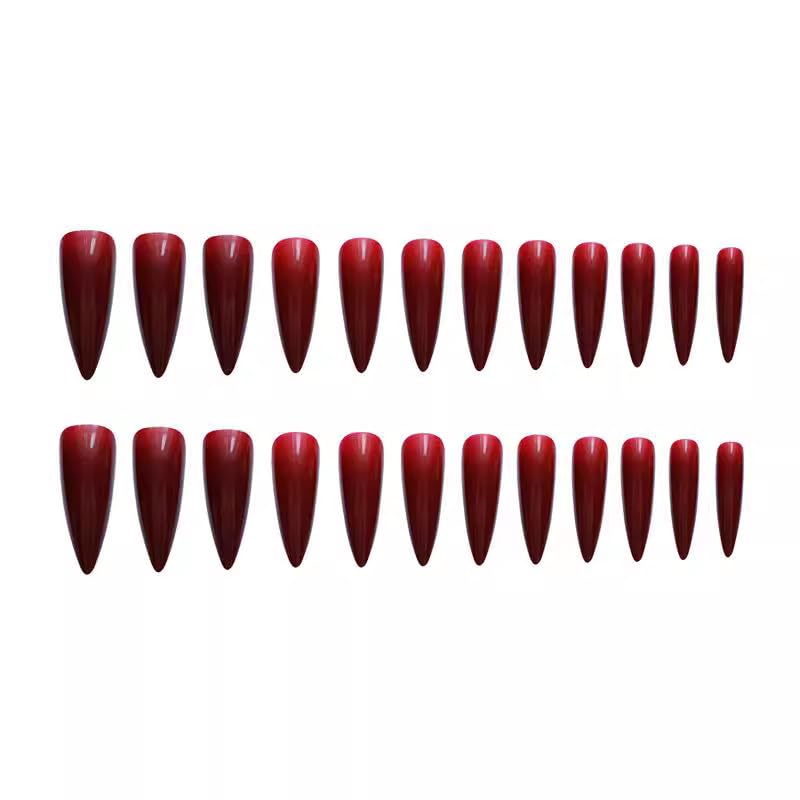24Pcs Press on Nails, Wsimily Solid Color Stiletto Long Acrylic Fake Nails Reusable False Nails for Women, Gift for Parties & Special Occasions