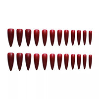 24Pcs Press on Nails, Wsimily Solid Color Stiletto Long Acrylic Fake Nails Reusable False Nails for Women, Gift for Parties & Special Occasions
