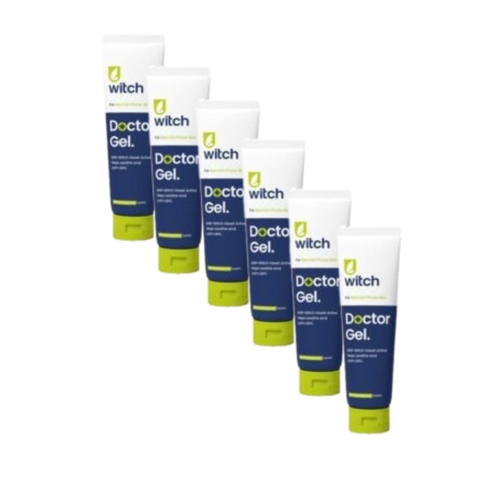 Witch Doctor Gel 35ml x 6 pack, with Witch Hazel helps calm and soothe skin. Packaging may vary